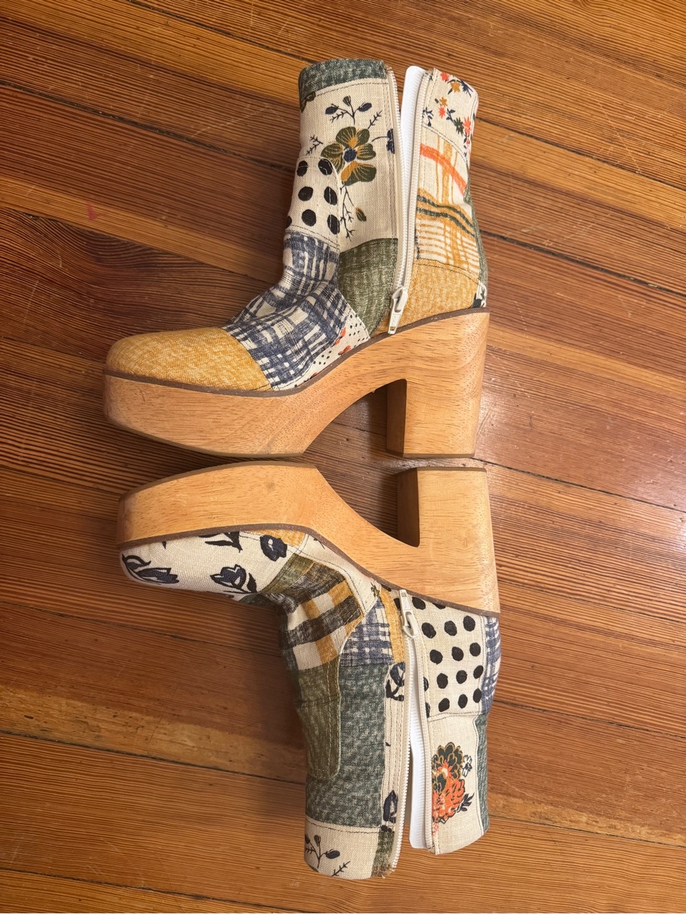 Charlotte Stone RARE Paz Platform Boots in Multi Patchwork Size 8 - Picture 3 of 8
